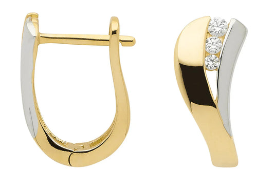 Creolen  Zirkonia 333 Gold rhodiniert