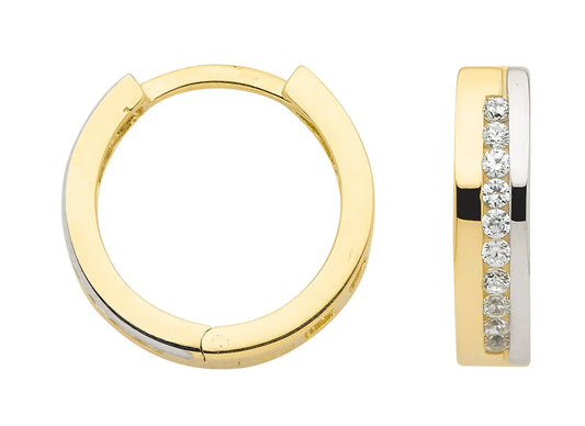 Creolen  Zirkonia 333 Gold rhodiniert