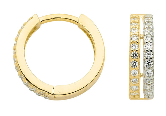 Creolen  Zirkonia 333 Gold rhodiniert
