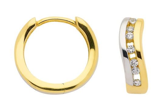 Creolen  Zirkonia 333 Gold rhodiniert