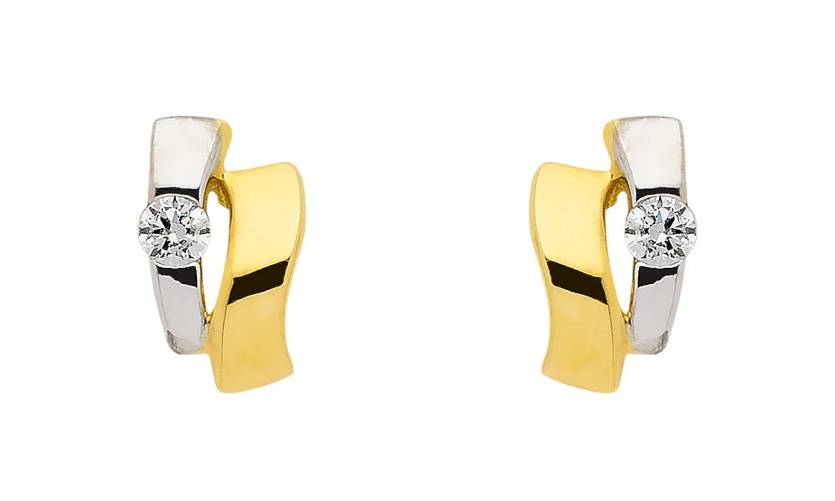 Ohrstecker  Zirkonia 333 Gold rhodiniert