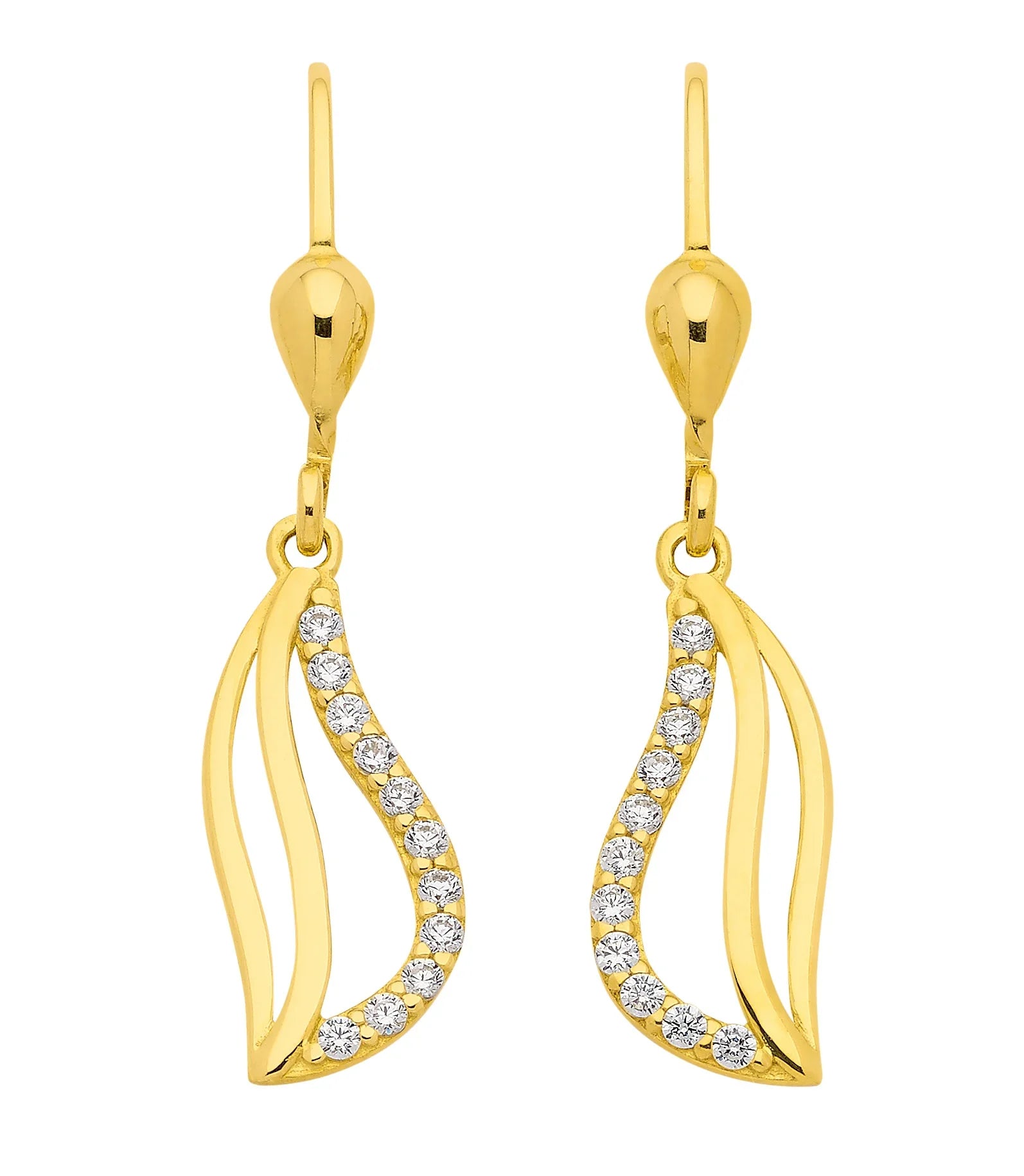 Ohrhänger, Ohrringe  Zirkonia 333 Gelbgold