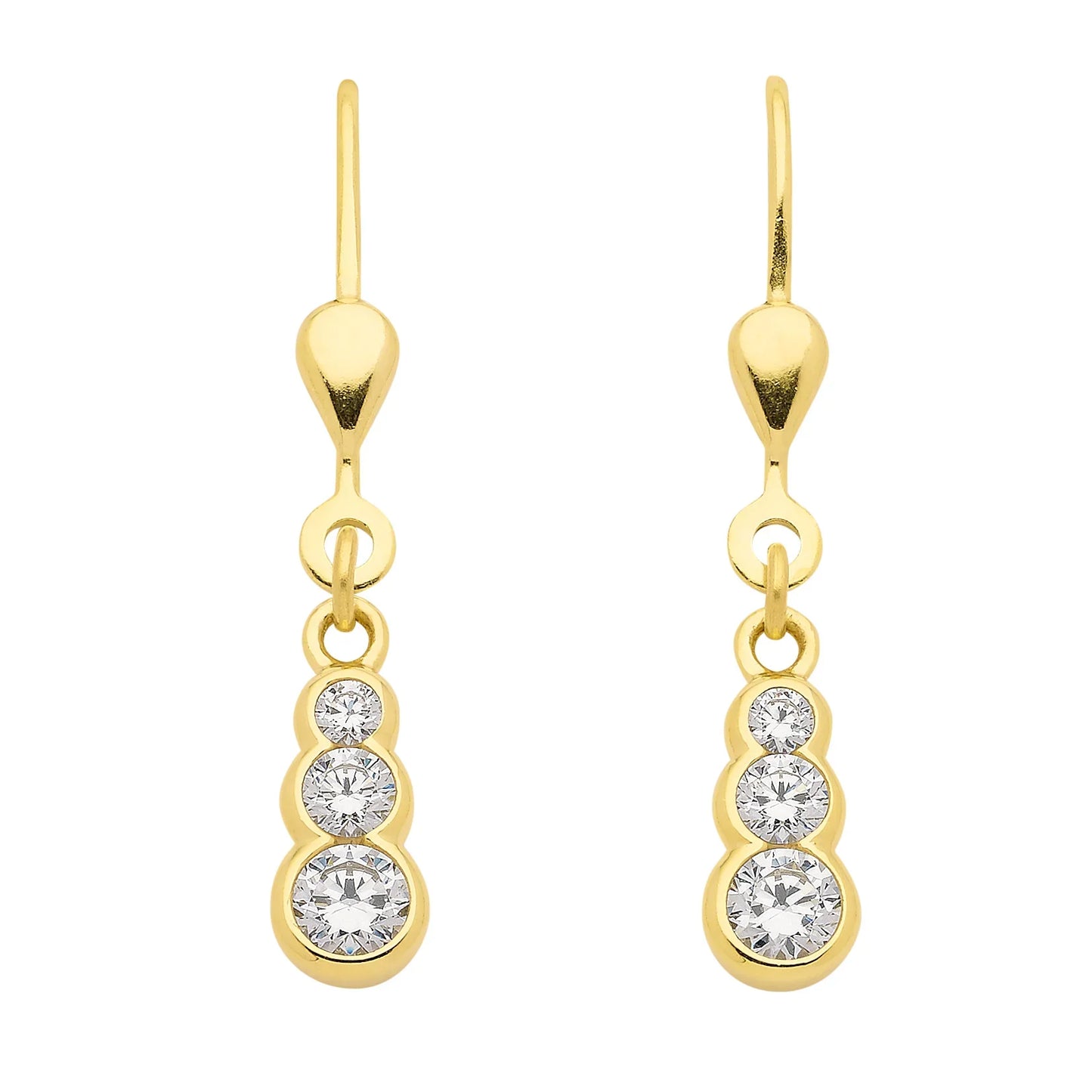 Ohrhänger, Ohrringe  Zirkonia 333 Gelbgold