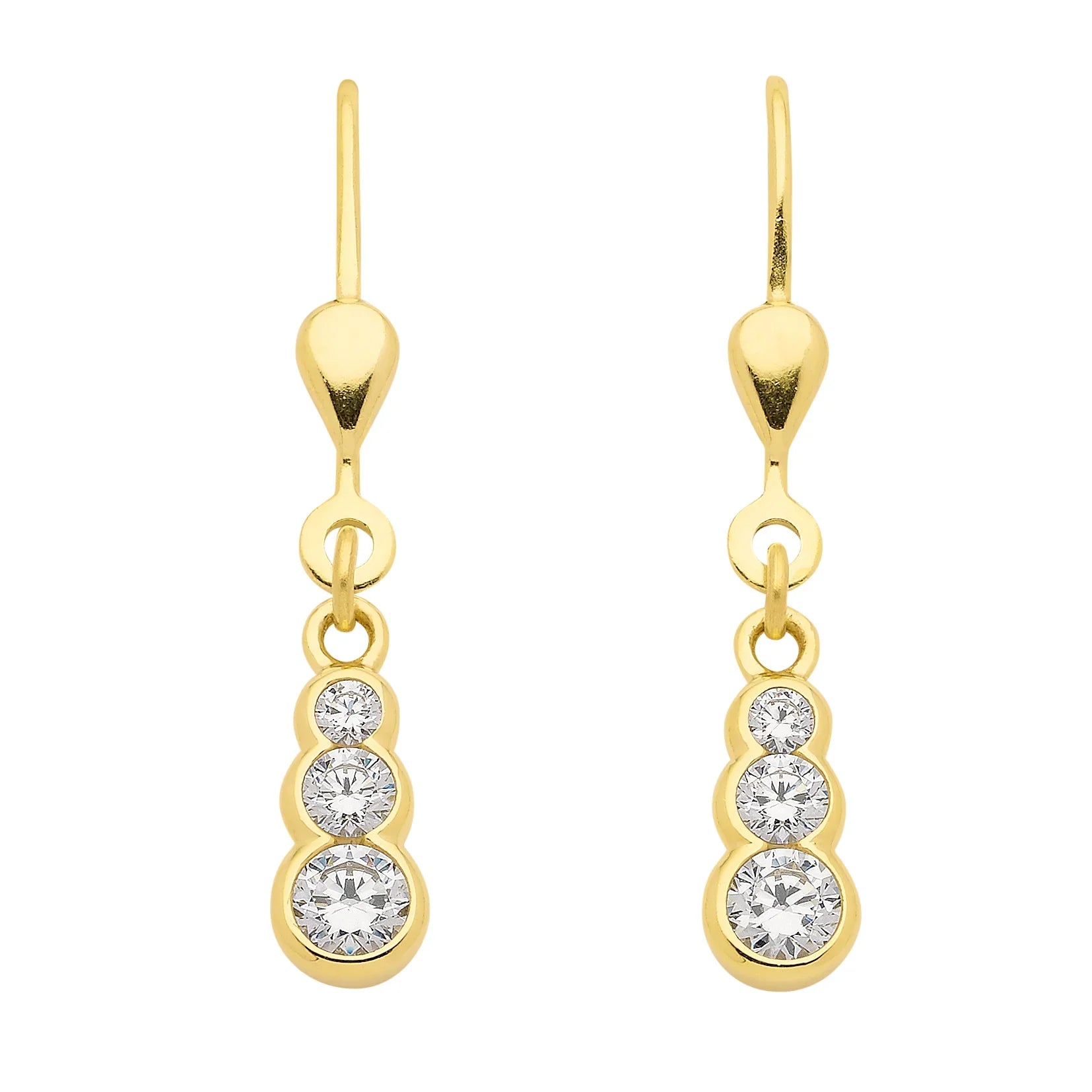 Ohrhänger, Ohrringe  Zirkonia 333 Gelbgold