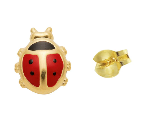 Ohrstecker Marienkäfer rot emailliert 333 Gelbgold
