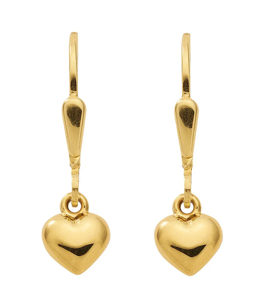 Ohrhänger, Ohrringe mit Brisur Herz  333 Gelbgold