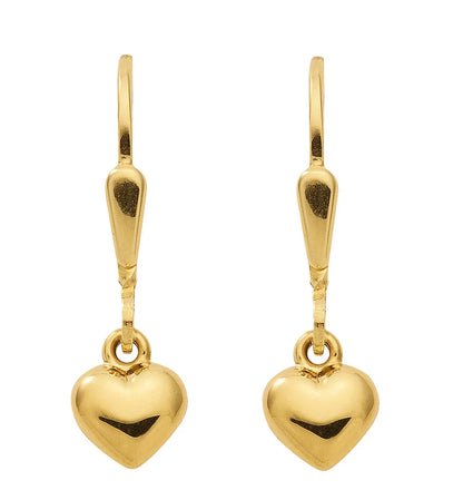Ohrhänger, Ohrringe mit Brisur Herz  333 Gelbgold