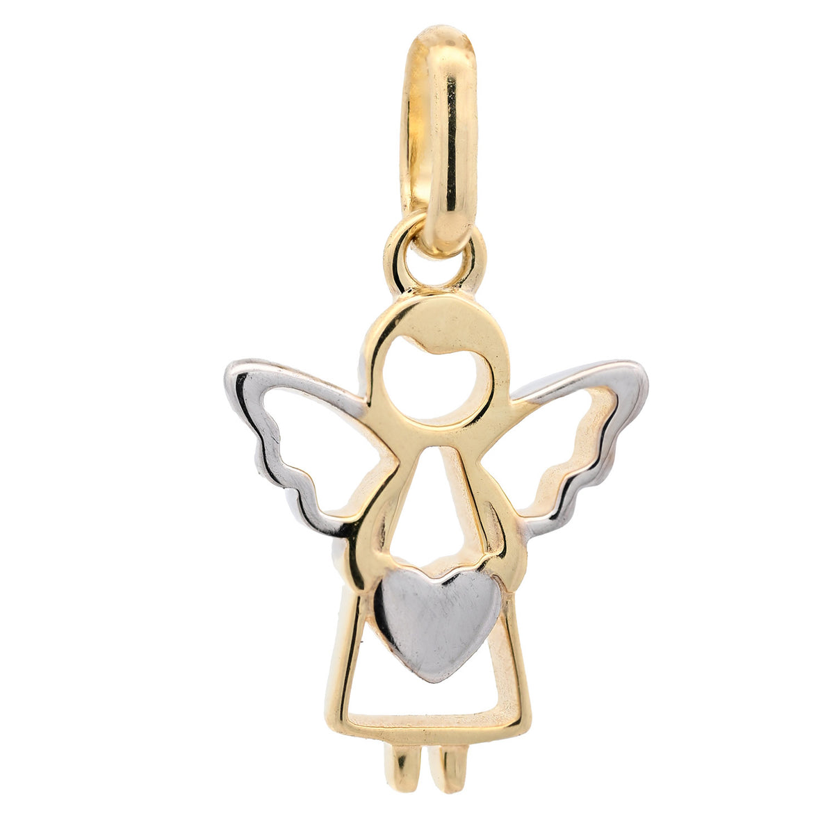 Anhänger Engel massiv 333 -8 Karat Gold mit vergoldeter Silberkette