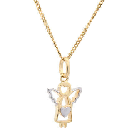 Anhänger Engel massiv 333 -8 Karat Gold mit vergoldeter Silberkette