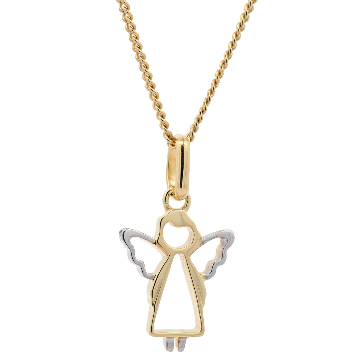 Anhänger Engel massiv 333 -8 Karat Gold mit vergoldeter Silberkette