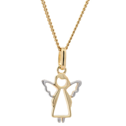 Anhänger Engel massiv 333 -8 Karat Gold mit vergoldeter Silberkette