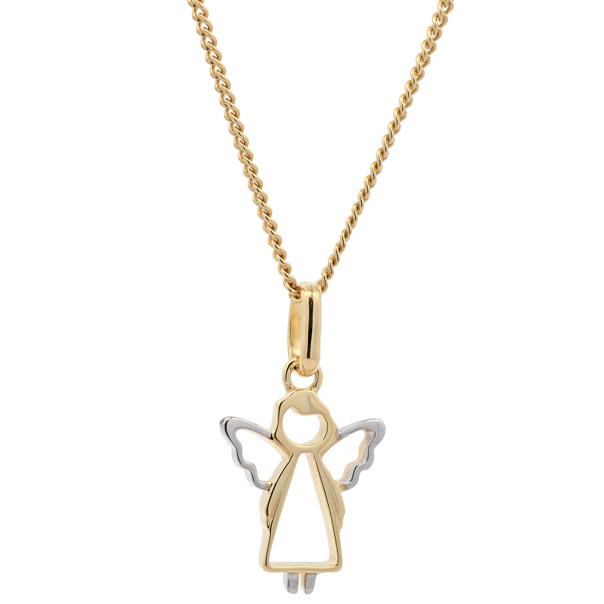 Anhänger Engel massiv 333 -8 Karat Gold mit vergoldeter Silberkette