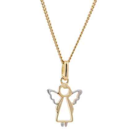 Anhänger Engel massiv 333 -8 Karat Gold mit vergoldeter Silberkette