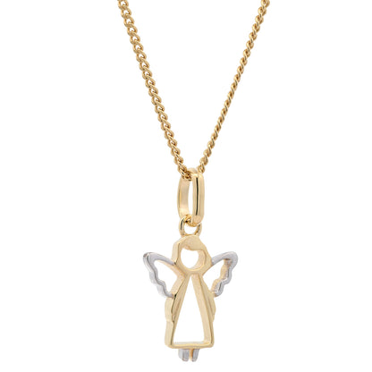 Anhänger Engel massiv 333 -8 Karat Gold mit vergoldeter Silberkette