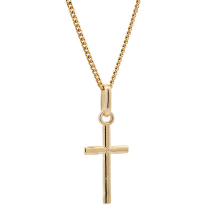 Goldkette Anhänger Kreuz mit Halskette 1,1 mm massiv 333 -8 Karat Gold