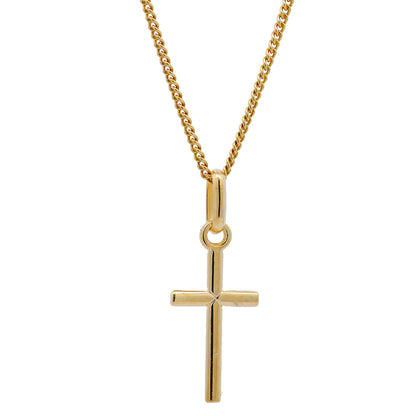Goldkette Anhänger Kreuz mit Halskette 1,1 mm massiv 333 -8 Karat Gold