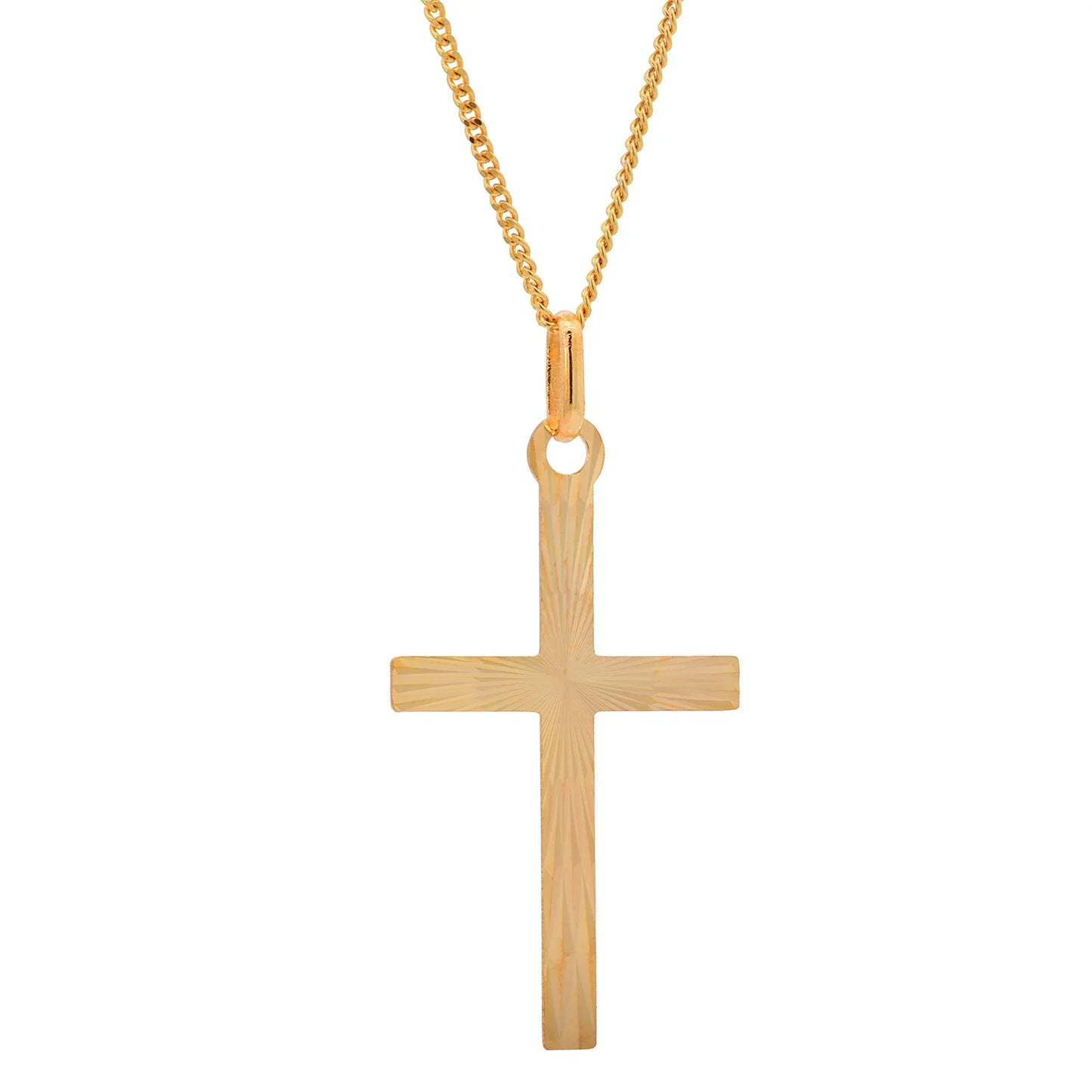 Goldkette Anhänger Kreuz mit Halskette 1,1 mm massiv 333 -8 Karat Gold