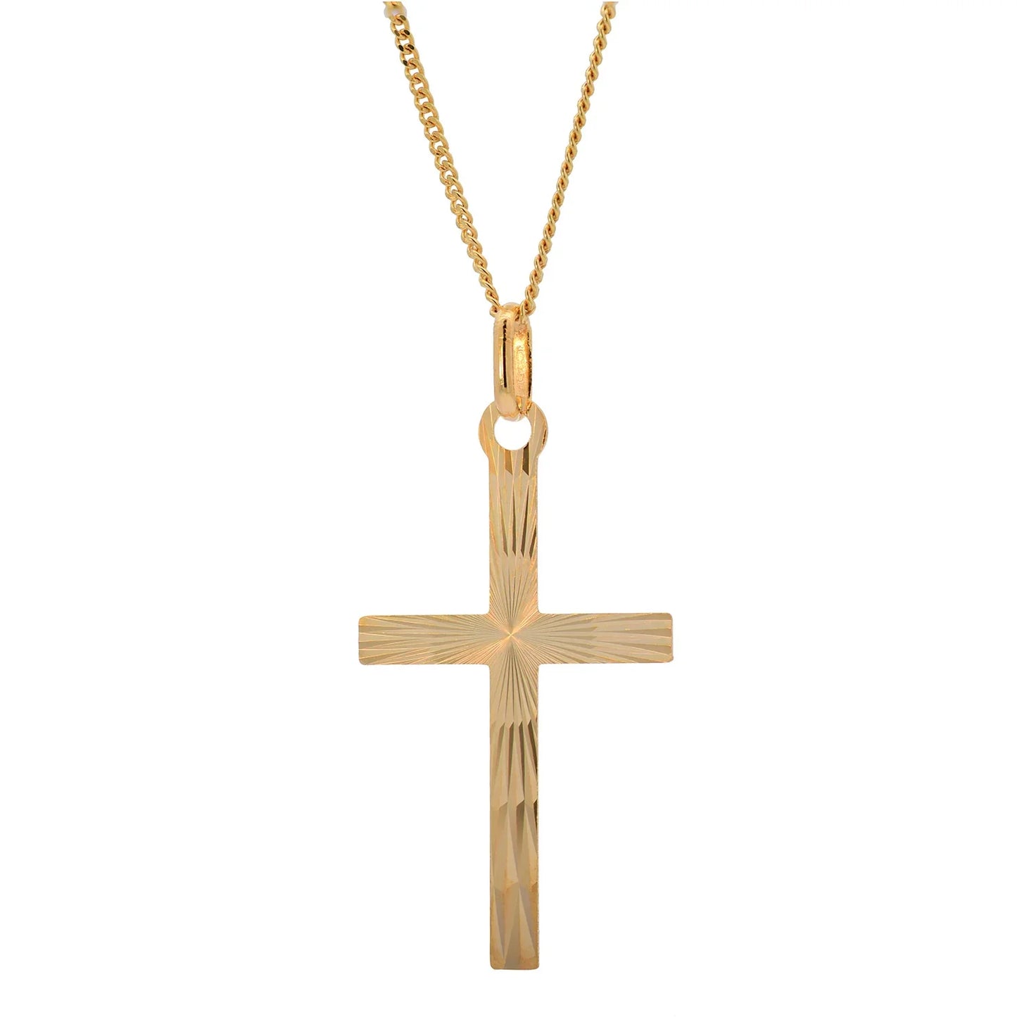 Goldkette Anhänger Kreuz mit Halskette 1,1 mm massiv 333 -8 Karat Gold