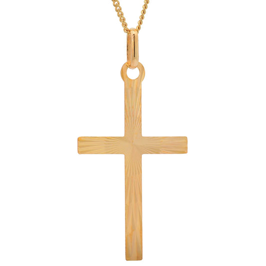 Goldkette Anhänger Kreuz mit Halskette 1,1 mm massiv 333 -8 Karat Gold