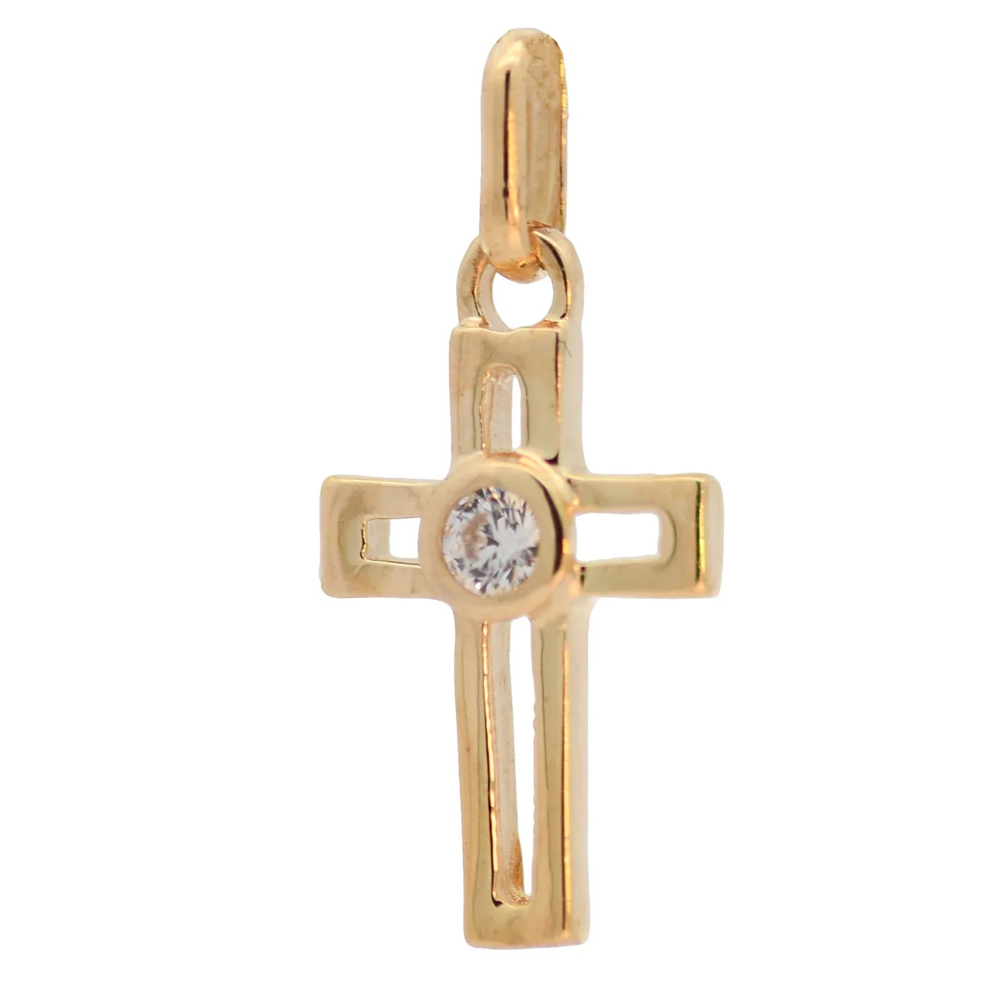 Anhänger Kreuz 333 Gold mit Zirkonia Stein 333 8K Gold mit  Goldkette