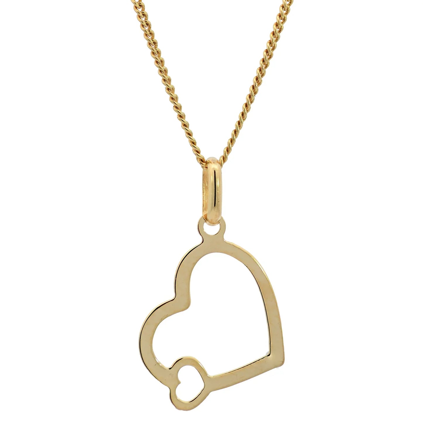 Gold Anhänger Herz mit Kette massiv 333 - 8 Karat Gold