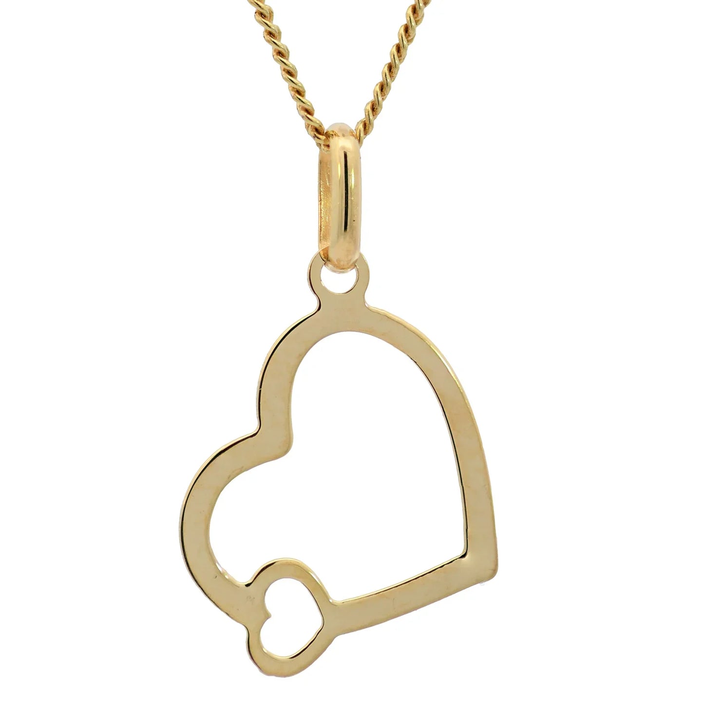 Gold Anhänger Herz mit Kette massiv 333 - 8 Karat Gold