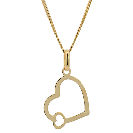 Anhänger Herz massiv 333 -8 Karat Gold mit vergoldeter Silberkette