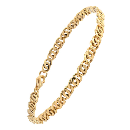 Goldarmband Tigeraugen-Ketten Armband Breite 4,4 mm 333 - 8 Karat Gold