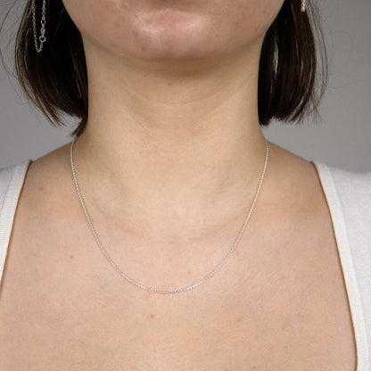Ankerkette diamantiert Länge 45cm - Breite 1,2mm - 925 Silber