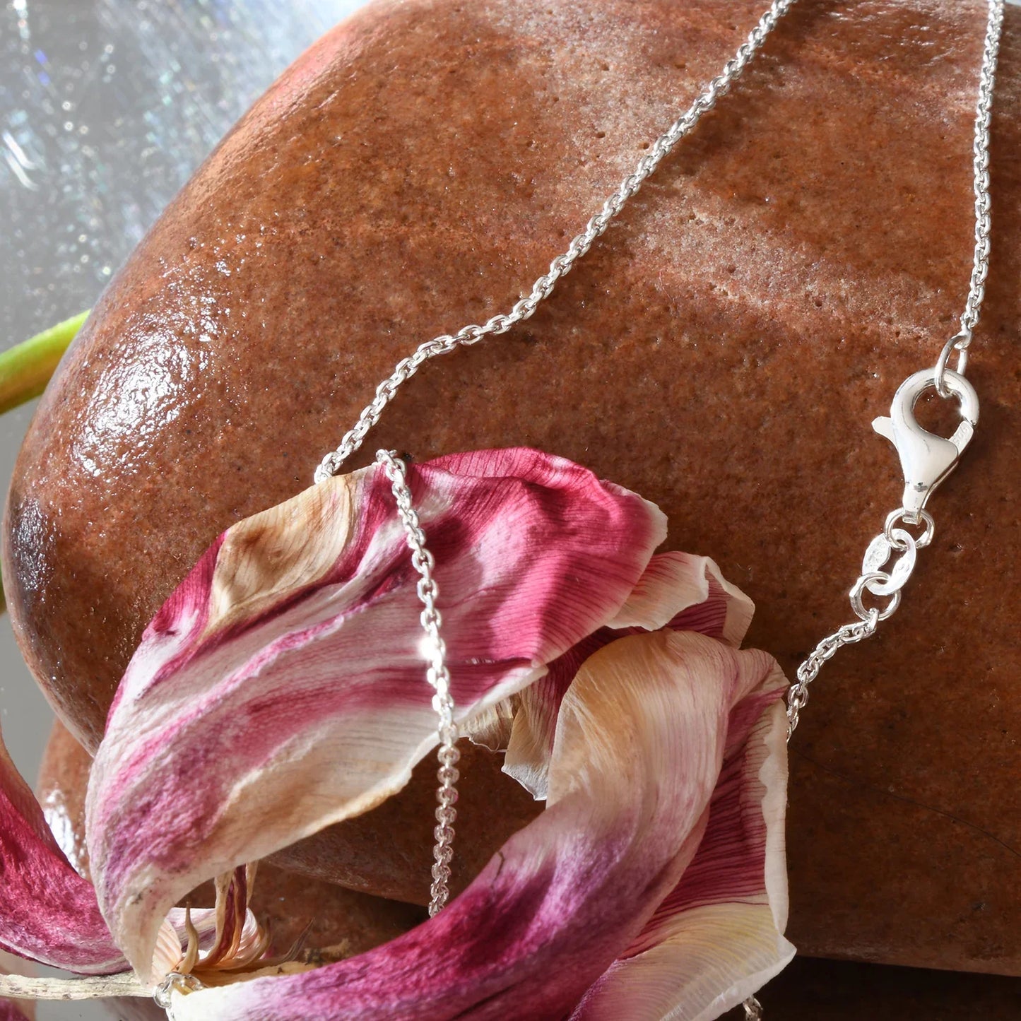 Ankerkette diamantiert Länge 45cm - Breite 1,2mm - 925 Silber