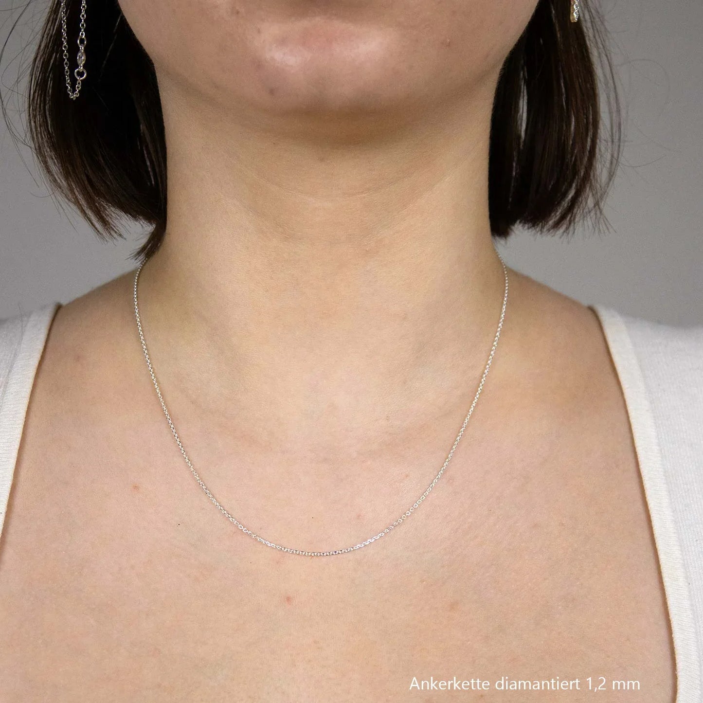 Ankerkette diamantiert Halskette Breite 1,2 mm - 925 Sterlingsilber