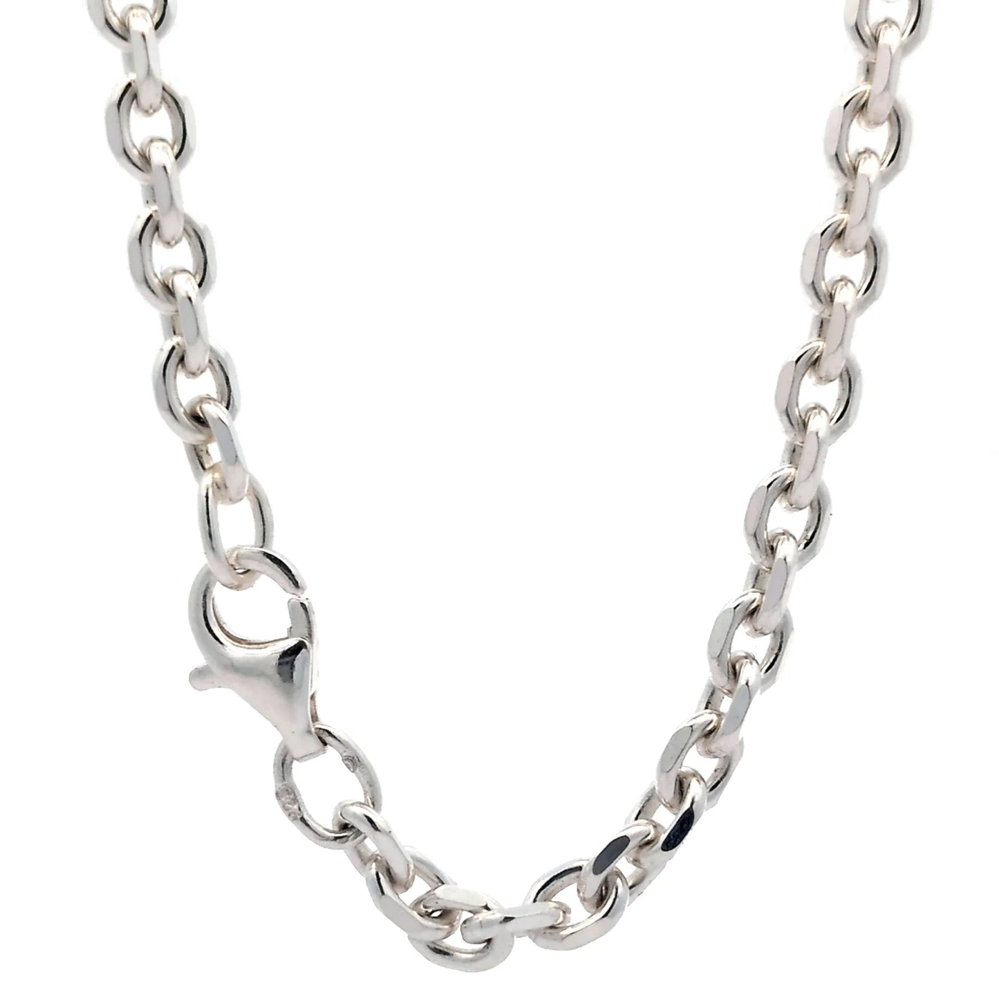 Silberkette Ankerkette diamantiert Halskette 3,7 mm massiv 925 Silber