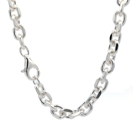 Silberkette Ankerkette diamantiert Halskette 5,0 mm massiv 925 Silber