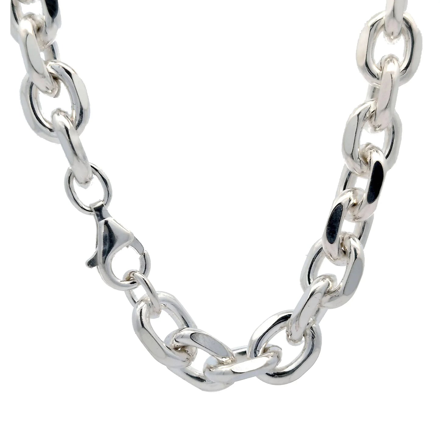 Silberkette Ankerkette diamantiert Halskette 8,8 mm massiv 925 Silber
