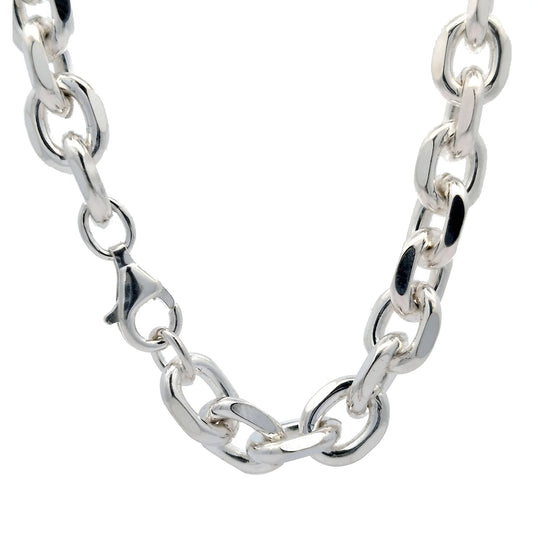 Silberkette Ankerkette diamantiert Halskette 8,8 mm massiv 925 Silber