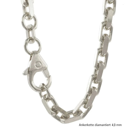 Ankerkette diamantiert Halskette  925 Sterlingsilber Auswahl