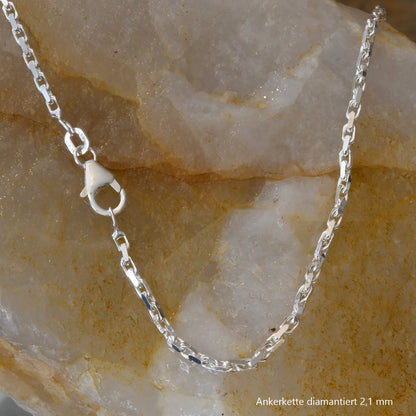 Ankerkette diamantiert Halskette  925 Sterlingsilber Auswahl