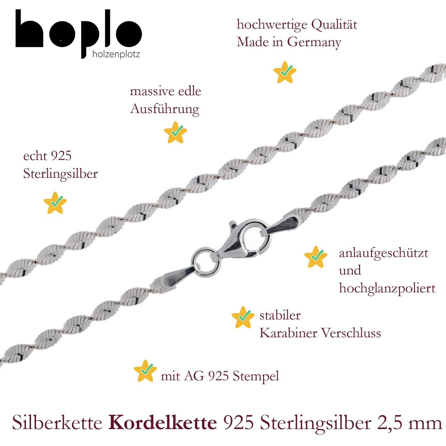 Silberketten Halsketten - echt 925 Sterlingsilber - Made in Germany