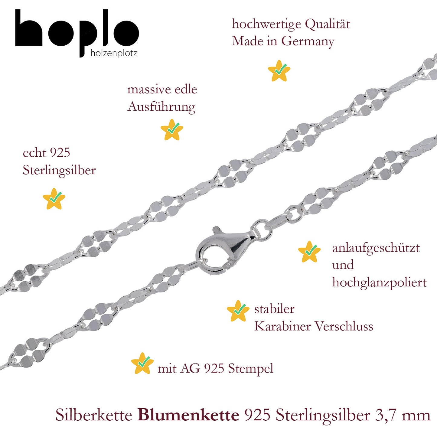 Silberketten Halsketten - echt 925 Sterlingsilber - Made in Germany