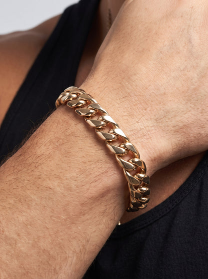 Panzerketten Armband hohl Armkette Breite 10 mm echt 585-14 Karat Gold