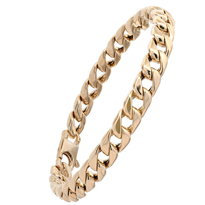 Panzerketten Armband hohl Armkette Breite 10 mm echt 585-14 Karat Gold