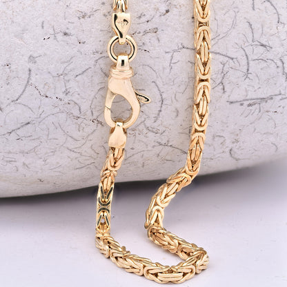 Edle Goldkette Königskette Breite 2,5 mm - massiv 585-14 Karat Gold