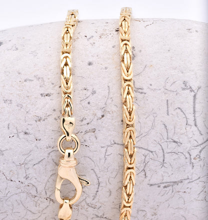 Edle Goldkette Königskette Breite 2,5 mm - massiv 585-14 Karat Gold