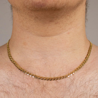 5,0 mm weit 585 14 Karat Gold Halskette Panzerkette massiv Gold hochwertige Goldkette  Länge frei wählbar