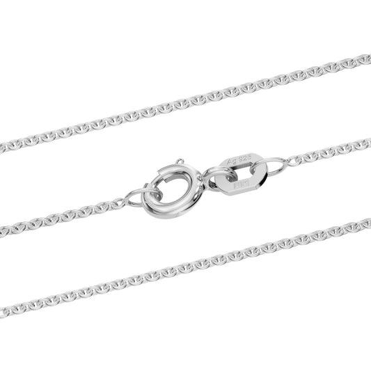 Silberkette Ankerkette rund Halskette Breite 1,1 mm massiv 925 Silber