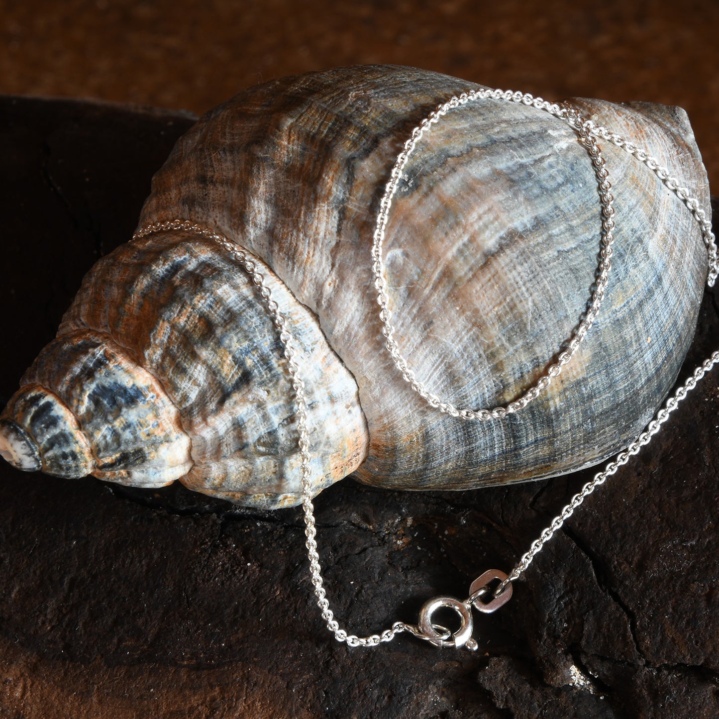 Silberkette Ankerkette rund Halskette Breite 1,1 mm massiv 925 Silber