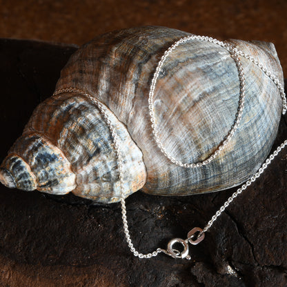 Silberkette Ankerkette rund Halskette Breite 1,1 mm massiv 925 Silber