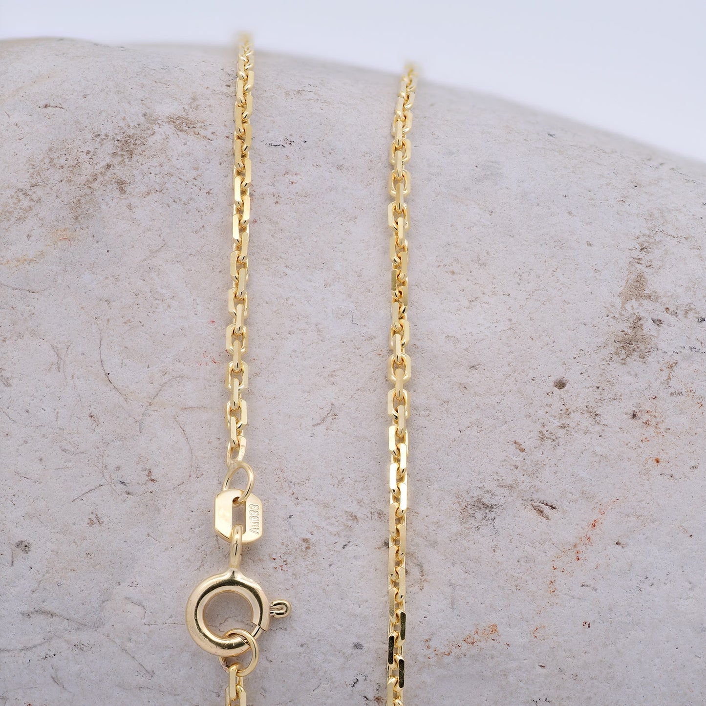 Ankerkette diamantiert Halskette - 333 - 8 Karat Gold