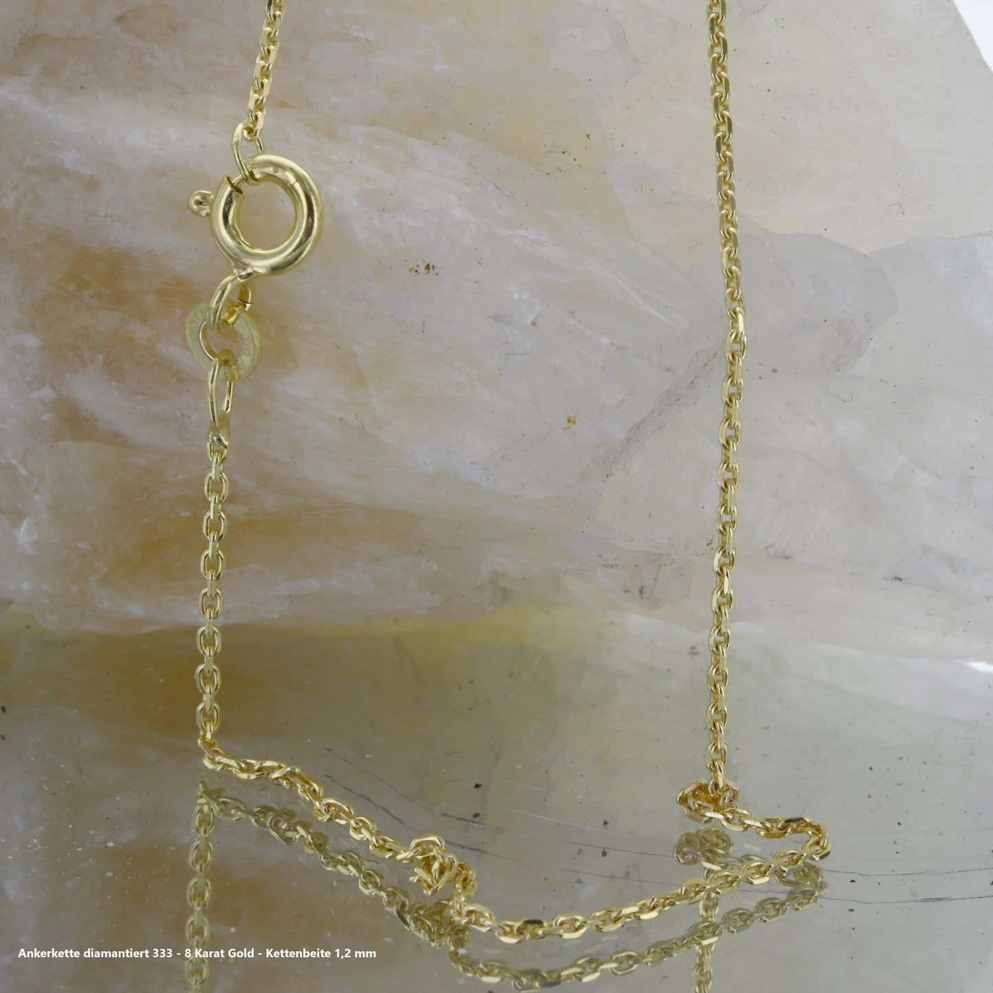 Ankerkette diamantiert Halskette - 333 - 8 Karat Gold