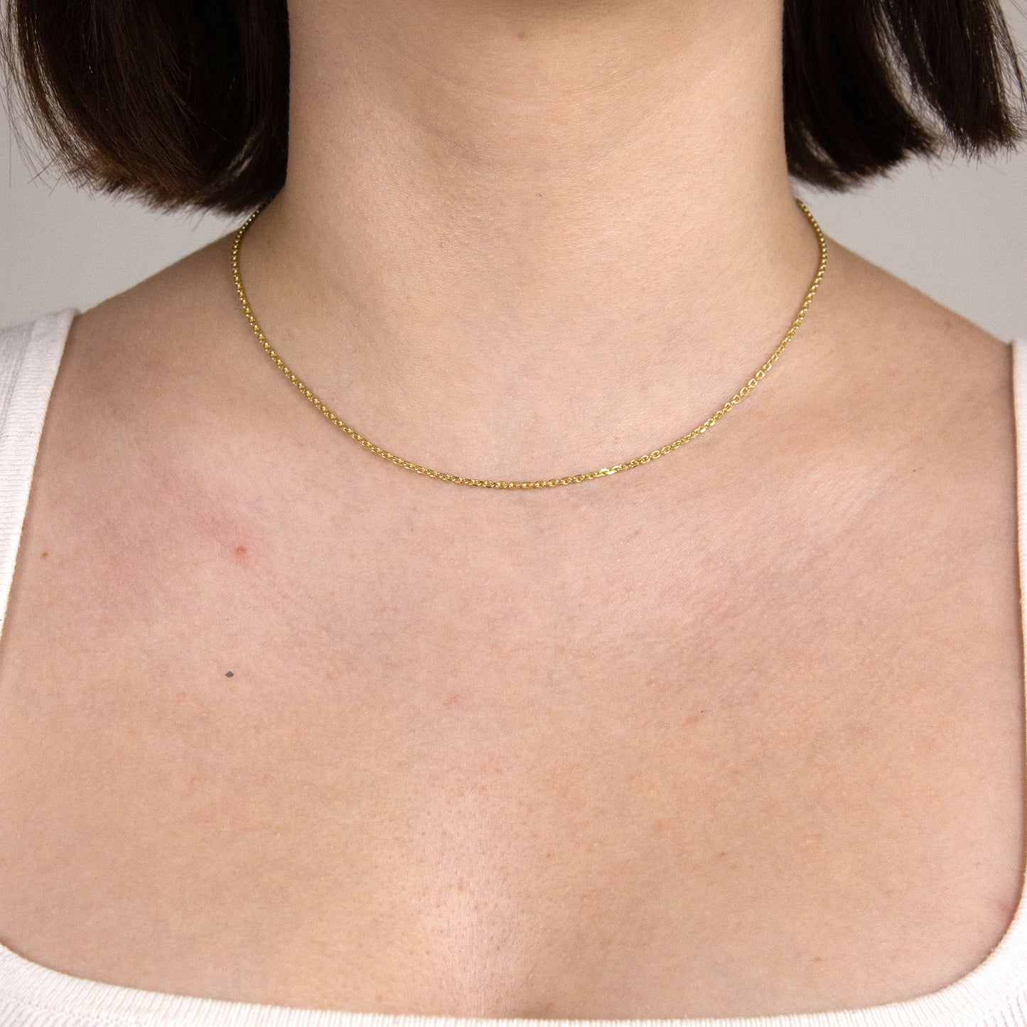 Ankerkette diamantiert Halskette - 333 - 8 Karat Gold